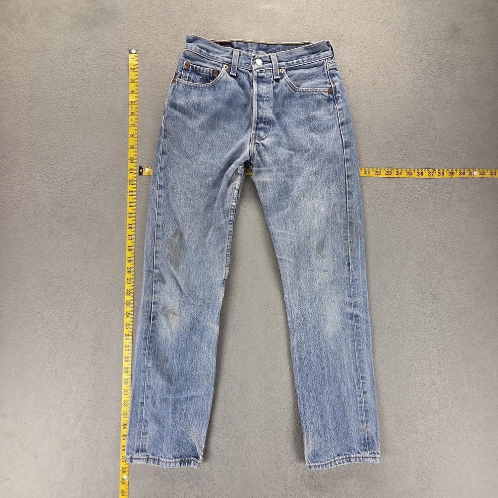 Vintage Levis 501 Jeans Womens Blue Light Wash Straight USA 90s Fits 28x30